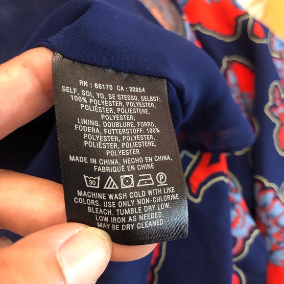 Anthropologie Peter Som Sintra Blue Red Floral Tiered Asymmetrical Hem Dress 12 - Picture 10 of 14